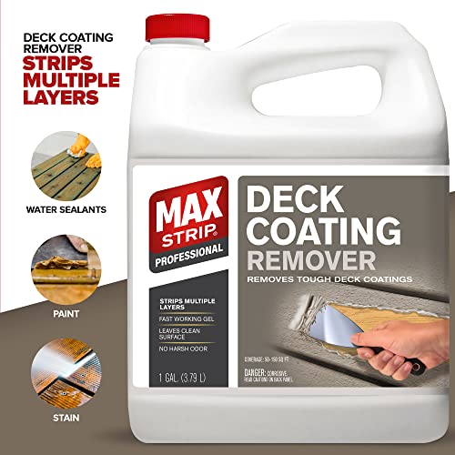 Max Strip Deck Stain & Coating Remover, Heavy Duty Wood Stripper, 1G 2 pack - size: 128 Fl Oz (Pack of 2)