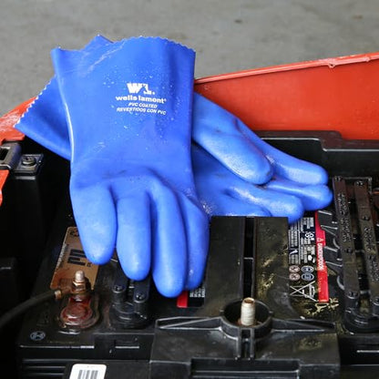 Wells Lamont PVC Chemical Resistant Gloves, Textured Grip, Gauntlet Cuff