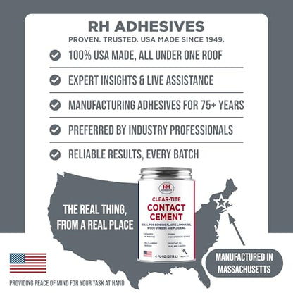 Clear-Tite Contact Cement 4 oz - Adhesive Glue for Laminate & Wood - size: 4 oz