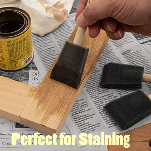 2" Foam Brush 24 Pack for Painting, Staining and Varnishing Made in the USA - size: 2"
