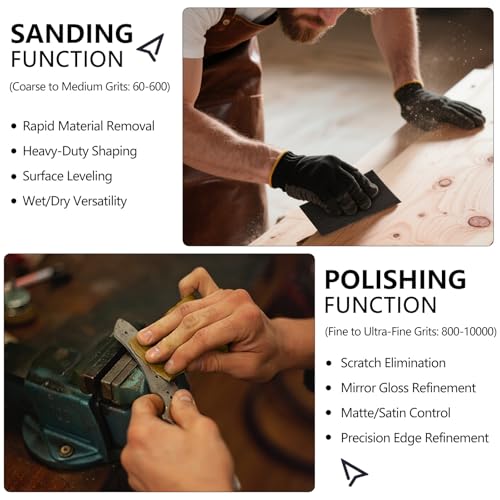 Sandpaper 120 Grit, Wet Dry Sand Paper 9 x 3.6 Inch - size: 9 x 3-2/3 Inch, style: 120Grit