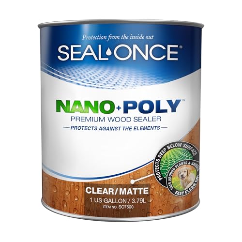 Seal-Once Nano+Poly Wood Sealer and Waterproofer, Clear, 1 Gallon - color: Clear, size: 1 Gallon