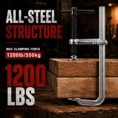 4-Pcs 15-5/8" Heavy Duty Welding Clamps, 1200 lbs Clamping Force - size: 25 x 12 in (4pcs), style: Max Open:15-5/8 in （Throat：4-3/4 in）