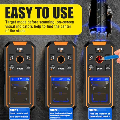 Stud Finder Wall Scanner 3IN1 Stud Detector Beam Detector Laser Rangefinder - color: Red