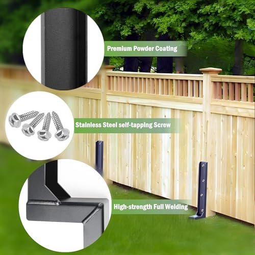 Fence Post Repair Stakes Kit, Black, 1-Pack - color: Black/1 Pack