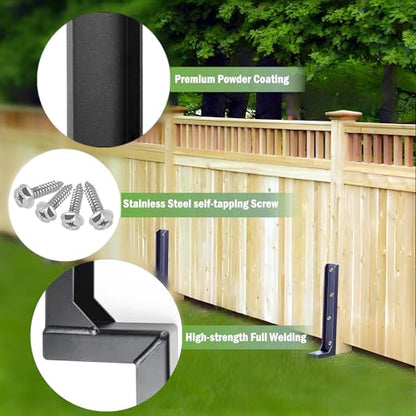 Fence Post Repair Stakes Kit, Black, 1-Pack - color: Black/1 Pack