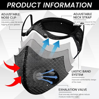 Threlaco Dust Mask Reusable - color: Navy Blue, Dark Gray