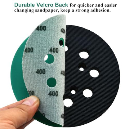 5-Inch 8-Hole Wet Dry Sanding Discs 400 Grit Sandpaper, 50-Pack