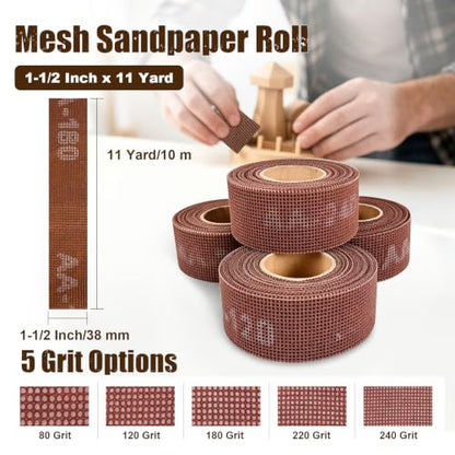 180 Grit Emery Cloth Roll for Copper Pipe Sanding 1-1/2 Inch - color: 180Grit 11 Yard