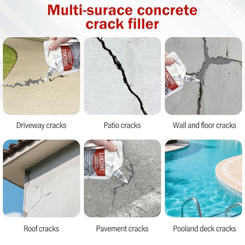Concrete Crack Filler, Waterproof Repair Sealant for Driveways 2 PCS