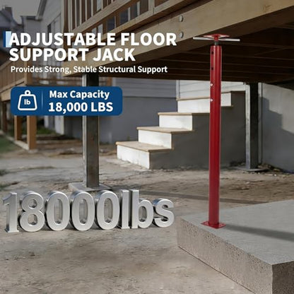 Adjustable Jack Post 56"-100", 2Pack House Floor Jack, 18000LBS House Jacks - color: Red/56"-100"