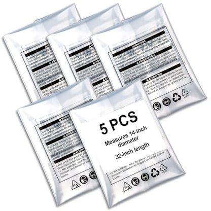 70008 Clear Plastic Dust Collection Bags 14"×32" - style: 5 PACK