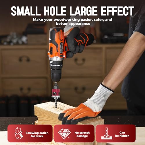7Pcs Countersink Drill Bit Set, M2 HSS Spiral Flute Wood Drill Bits