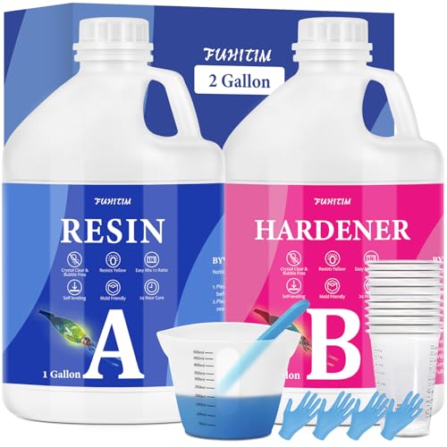 Epoxy Resin 2 Gallon Crystal Clear Epoxy Resin Kit DIY 1:1 Ratio - color: 2 Gallon Kit