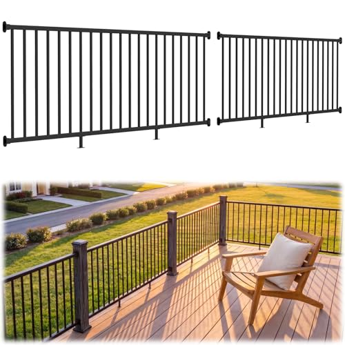 36 in H x 16 ft W Modular Real Aluminum Deck Railing Kit, 2 Panels - color: 8ft Level - 2Pack