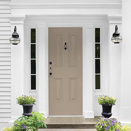 Glidden Total Exterior Paint & Primer All-in-One, Diversion/Beige, Semi-Gloss, 1 Gallon - color: Diversion, size: 128 Fl Oz (Pack of 1)