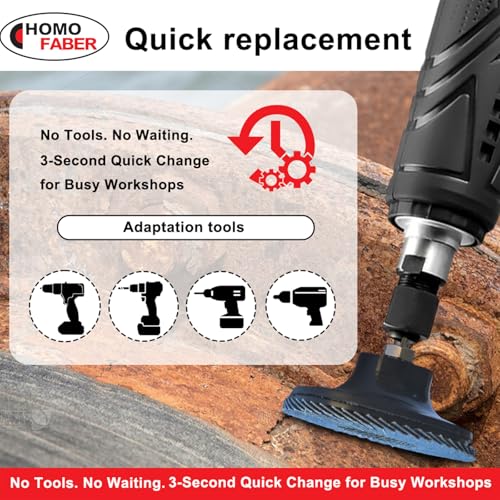 HOMO FABER 3 Inch Roll Lock Disc Pad Holder, Quick Change Adapter 2 Pack - style: 2 PACK - 3'' Sanding Pad