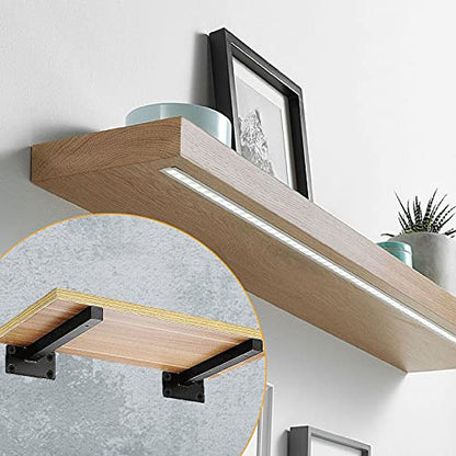16 Inch Floating Shelf Bracket, 4 Pcs, Black - size: 16 Inch