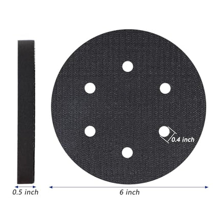 5 Pack 6 Inch 6 Hole Hook and Loop Interface Pad for Orbital Sander - size: 6 inch 6 Hole - 5 Pack