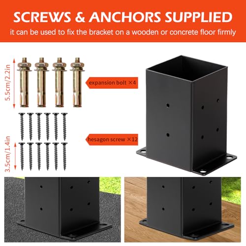 4x4 Post Base Brackets, 4 Pack Post Bracket,