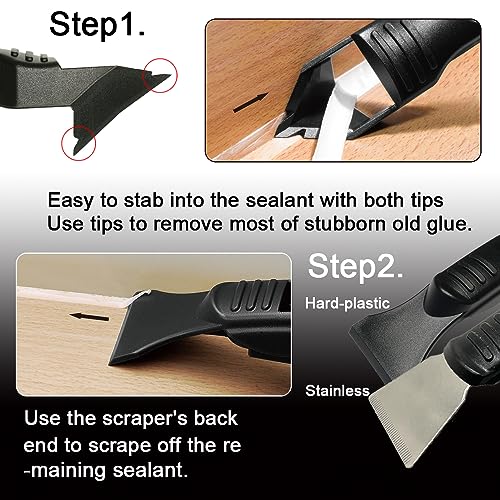 ORXPLUS Tools Silicone Caulking and Scrpaer Tool Set with Saver Cap - size: Sealant Caulking Tool Kit