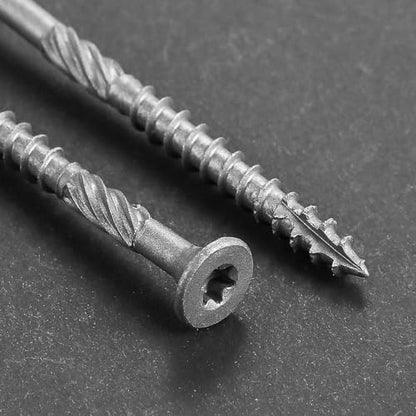 Wensilon #10 * 3" 304 Stainless Steel Deck Screws, (151pcs) 2 lbs.Exterior Wood Screws, Rust Resistant epoxy Coated, Bronze, T25 Star Bit - color: Silver, size: 10*3