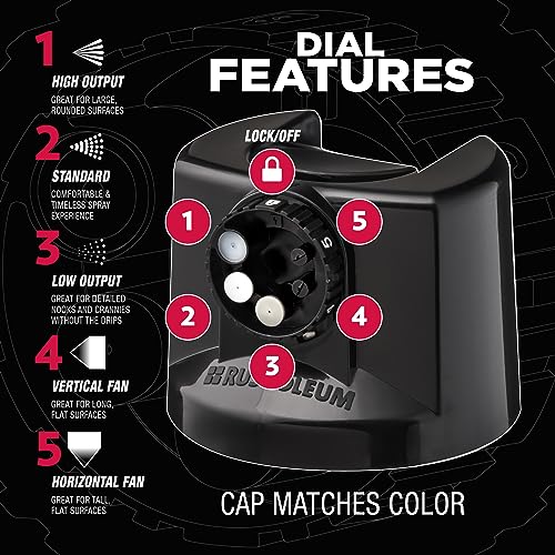 Rust-Oleum Stops Rust Custom 5-in-1 Spray Paint, Gloss Black - color: Gloss Black, size: 12 Ounce (Pack of 1)