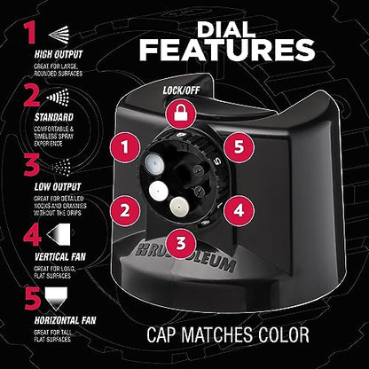 Rust-Oleum Stops Rust Custom 5-in-1 Spray Paint, Gloss Black - color: Gloss Black, size: 12 Ounce (Pack of 1)