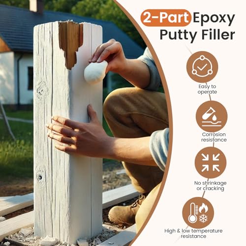 Boncart 21.16 oz 2-Part AB Epoxy Wood Putty - color: White