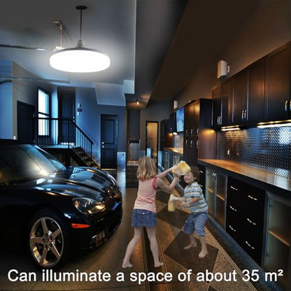 NCBCNB E27 UFO Garage Light Bulbs 390W Equivalent Efficient 60W 11Inch 6000LM, LED Light Bulbs, 6500K Daylight White Light E27/26 Standard Base, 50000 Hours Lifespan for Hallway Bedroom Home Garage - size: 11 Inch