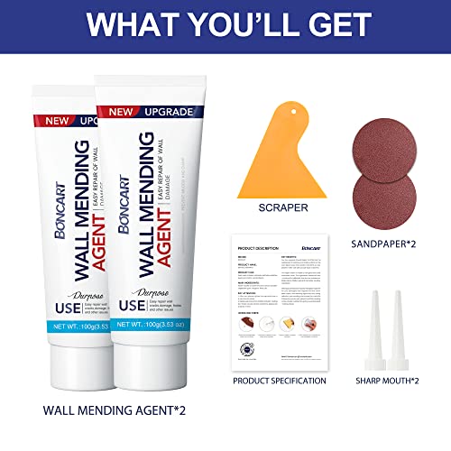 Drywall Repair Kit, 2-Pack Wall Mending Agent, Wall Spackle with Tools - style: 2Pack