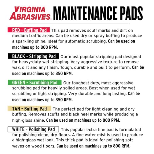 Black Floor Maintenance Pads, Heavy-Duty Stripping & Scrubbing, 27", 5 Pack - color: Black, size: 27"