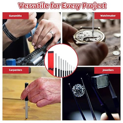 9pcs Roll Pin Punch Set for Gunsmithing, Watch Repair & DIY - size: 9 pieces SAE Roll Pin Punch Set