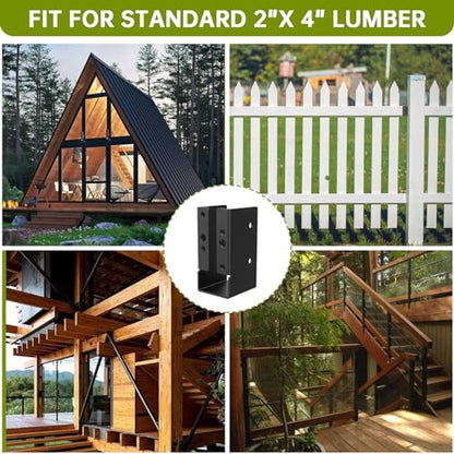 8Pcs Concealed Joist Hanger, 2" x 4"Concealed-Flange Hanger for 2"x4" Beam