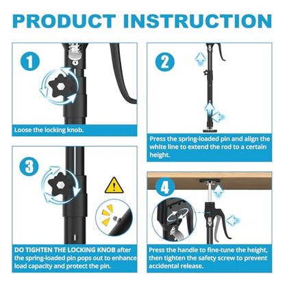 Third Hand Support Pole Heavy Duty, Cabinet Jacks for Installing Cabinets with 154 LBS Capacity and Expand from 49-1/5 to 114-1/5 in, 2-PC - size: Long 2pcs（49.2 ~ 114.2 inches）