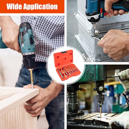 10-Piece Screw Extractor Left-Hand Drill Bit Set Spiral Flutes