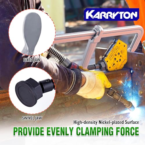 2-Pack Heavy Duty 12" Inch F-Style Welding Clamps w/Replaceable Pad, 5-1/2-Inch(140mm) Deep Throat, Bar Size 1-1/5" * 3/5" Drop Forged Steel Bar Clamps, 2900LB Clamping Force - size: 12" x 5-1/2"D - 2PCS