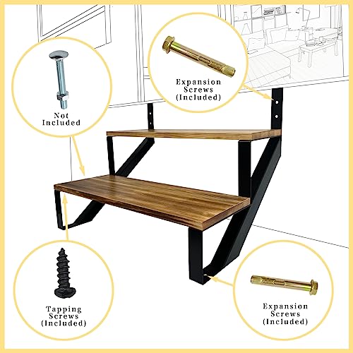 2 Step Metal Stair Step Steel Riser Stringers for 19.4" Height Deck, 2Packs - size: 2 Steps