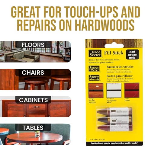 Wood Filler Scratch Repair Stick, Red Surfaces, Touch-Up Kit, 3-Pack - color: Red Tones