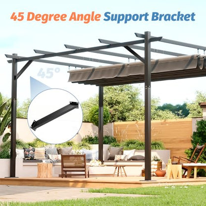 45-Degree Angle Support Bracket, Heavy Duty Corner Connector Brace Bracket Kit for Wooden Structure Pergola, Gazebos , Patios, Cabins, 4 Pack - size: 4 Pack