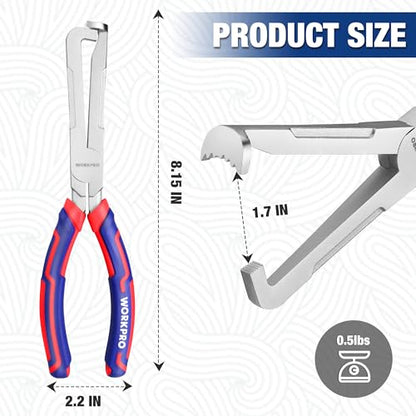 WORKPRO 8 Inch Electrical Disconnect Pliers with Soft Ergonomic Handle