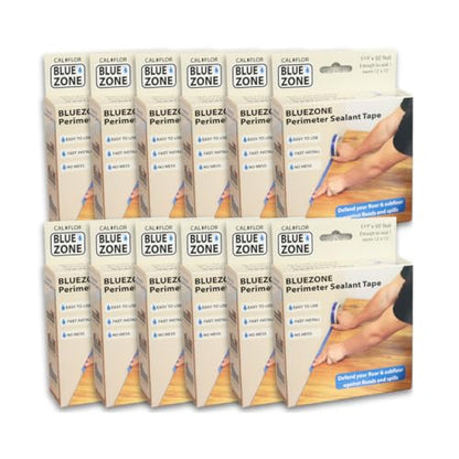 CalFlor BlueZone Perimeter Sealant Tape TA82350 x12 Rolls, for Installing Laminate, Vinyl & Hybrid Flooring Where an exspansion Space, Gap or Edge occurs. Contractor Pack (12)