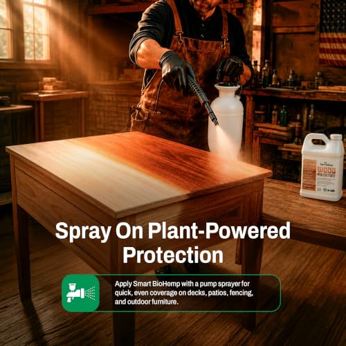 Smart BioHemp Wood Sealer, Non-Toxic Indoor & Outdoor Wood Treatment - size: Gallon