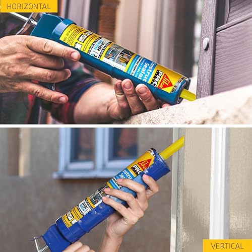 SIKA Sikaflex Construction Sealant, Tan 10.1 fl. oz, Polyurethane for Vertical & Overhead Joints, Ideal for Windows & Doors, Paintable & Stainable - color: Tan
