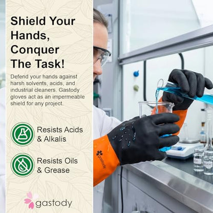 Gastody™ - Chemical Resistant Gloves, Reusable,Heavy Duty Safety Work Gloves,Resist Acid,Oil,Alkali - S-M-L-XL-XXL Size - size: X-Large, style: Set of 1 Pair
