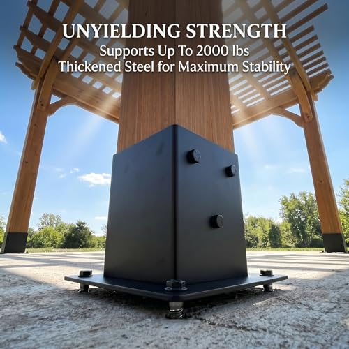4x4 Post Base Brackets, 3.58'' x 3.58'', Heavy Duty, 2 Pack - color: 4x4 Post Base--2Pack