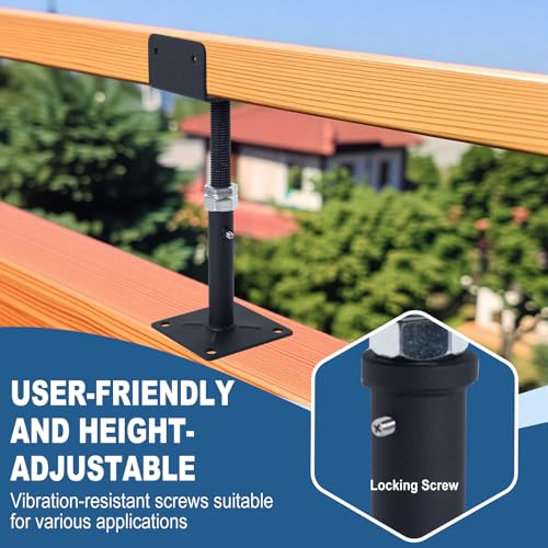 4 Pack Mini U-Shaped Screw Jack for 4x2, 4x4, 4x6 Joists - Adjustable Steel Telepost with U-Head, U-Shaped Floor Jack, U-Shaped Post Jack.6-9 Inch Adjustment Range - size: 6-9