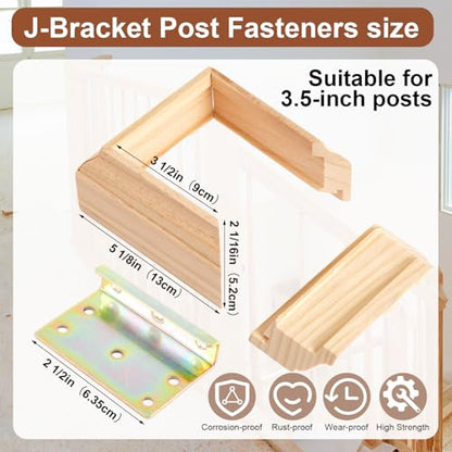 Blulu 2 Set 3-1/2" Newel Post Mounting Kit, Fastener Installation Kit