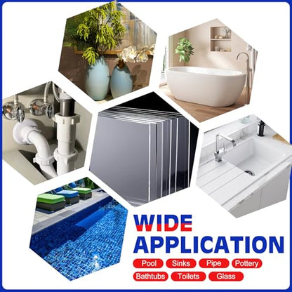 Epoxy Putty White - 8oz / 227g 2‑Part Fast Repair Pool & Plumbers Putty, Strong Adhesive Seals leaks, Cracks, Holes; Works Underwater & Above‑Water. Bonds Metal, Tile, Plastic, Ceramics for Sculpting