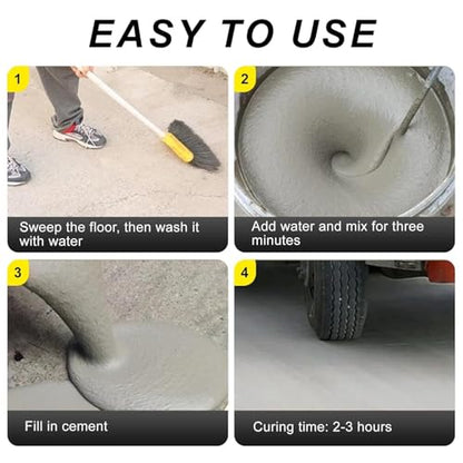 GOODTAKE Concrete Repair, Concrete Patch for Repairing Spalls and Cracks in Concrete's and Masonry, Cement Crack Filler & Floor Repair Cement - Interior/Exterior (Grey, 5 Pounds) - size: 5 Pounds